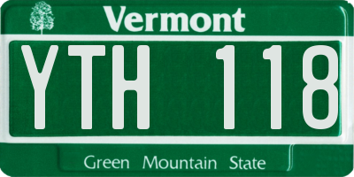 VT license plate YTH118