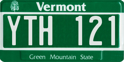VT license plate YTH121