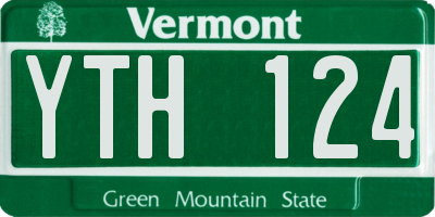 VT license plate YTH124