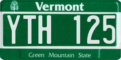 VT license plate YTH125