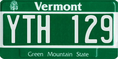 VT license plate YTH129