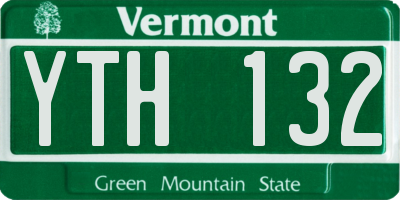 VT license plate YTH132