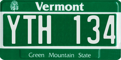VT license plate YTH134