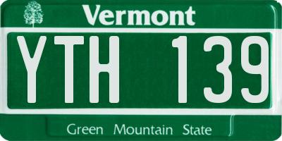 VT license plate YTH139