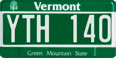 VT license plate YTH140