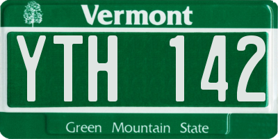 VT license plate YTH142
