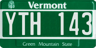 VT license plate YTH143
