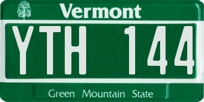 VT license plate YTH144