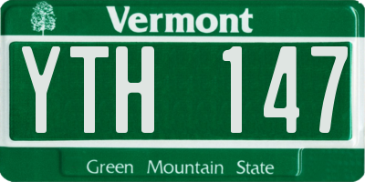 VT license plate YTH147