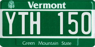 VT license plate YTH150