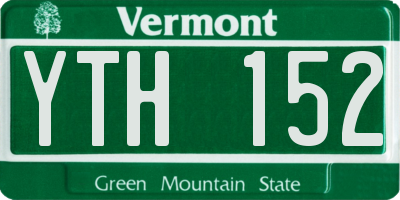 VT license plate YTH152