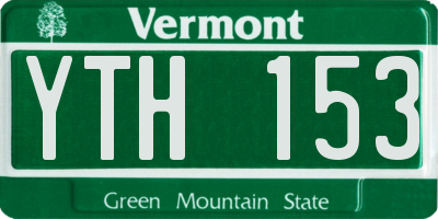 VT license plate YTH153