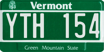 VT license plate YTH154