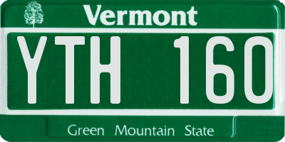 VT license plate YTH160