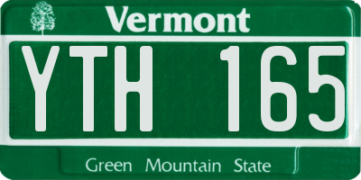 VT license plate YTH165