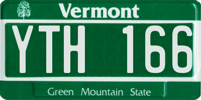 VT license plate YTH166