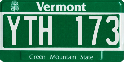 VT license plate YTH173