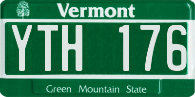 VT license plate YTH176