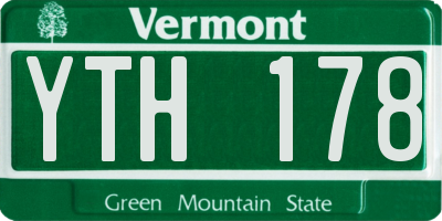 VT license plate YTH178