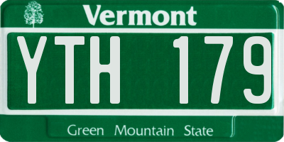 VT license plate YTH179