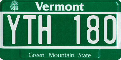 VT license plate YTH180