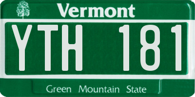 VT license plate YTH181