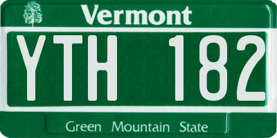 VT license plate YTH182