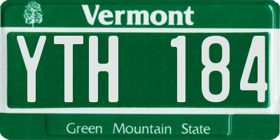 VT license plate YTH184