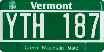 VT license plate YTH187
