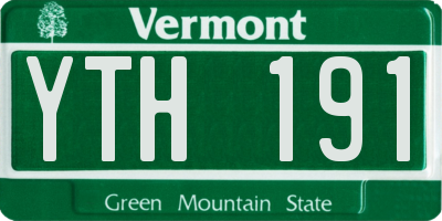 VT license plate YTH191