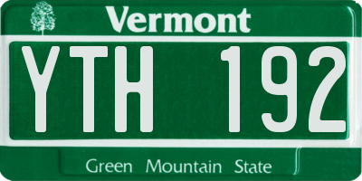 VT license plate YTH192