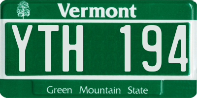 VT license plate YTH194
