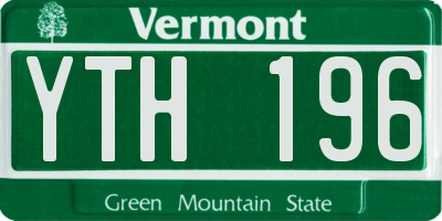 VT license plate YTH196