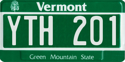 VT license plate YTH201