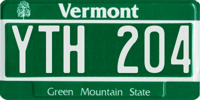 VT license plate YTH204