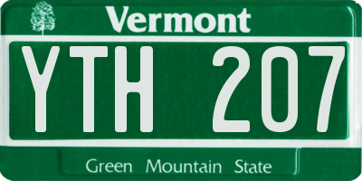 VT license plate YTH207