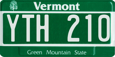 VT license plate YTH210