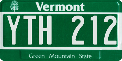 VT license plate YTH212