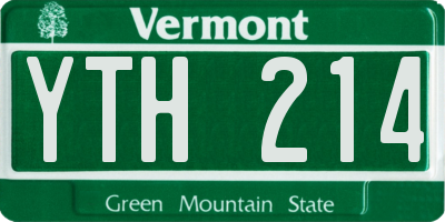 VT license plate YTH214