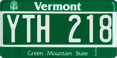 VT license plate YTH218