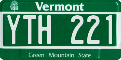 VT license plate YTH221