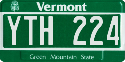 VT license plate YTH224