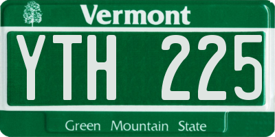 VT license plate YTH225