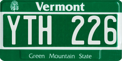 VT license plate YTH226