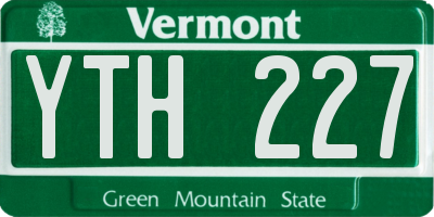 VT license plate YTH227