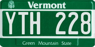 VT license plate YTH228