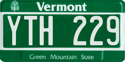 VT license plate YTH229