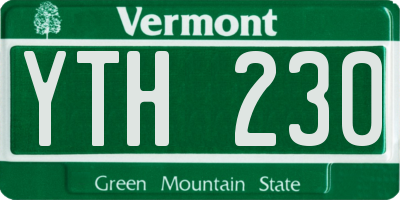 VT license plate YTH230