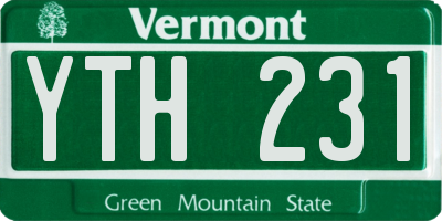 VT license plate YTH231