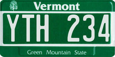 VT license plate YTH234
